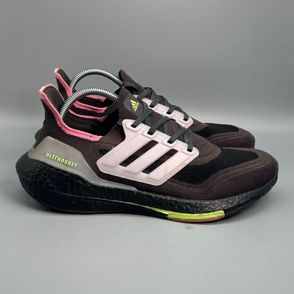 Adidas Ultraboost 21 Women's 9.5 Gray Ice Running Shoes Lace-Up Low Top Sneakers